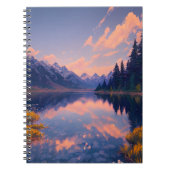 Reflecties van het rustige bergmeer notitieboek (Voorkant)