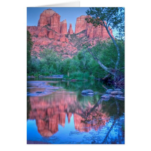 Reflecties van kathedraal gesteente, Sedona, Arizo (Voorkant)