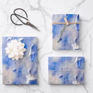 Reflecties van oceaan en blauwe lucht inpakpapier vel