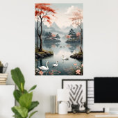 Reflecties van Sereniteit Poster (Thuiskantoor)