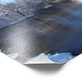 Reflecties van sneeuw op de rivier foto afdruk (Hoek)
