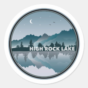 Reflection High Rock Lake North Carolina Ronde Sticker
