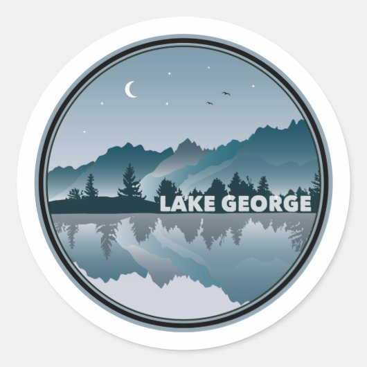 Reflection Lake George New York Ronde Sticker (Voorkant)
