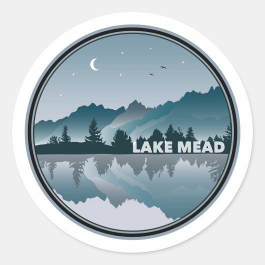 Reflection Lake Mead Nevada Arizona Ronde Sticker (Voorkant)
