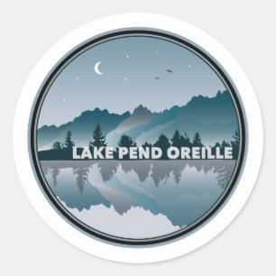 Reflection Lake Pend Oreille Idaho Ronde Sticker