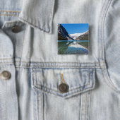 Reflection op Lake Louise - Banff NP, Canada Vierkante Button 5,1 Cm (In situ)