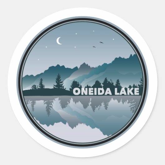 Reflection op Oneida Lake New York Ronde Sticker (Voorkant)
