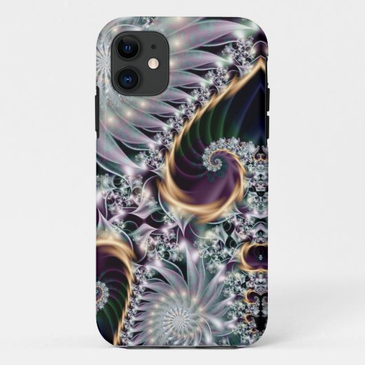 Reflection Silver Spiral Fractal Case-Mate iPhone Case (Achterkant)