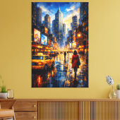 Reflections at Dusk – Luxury Urban Canvas Art (Insitu (Woonkamer))