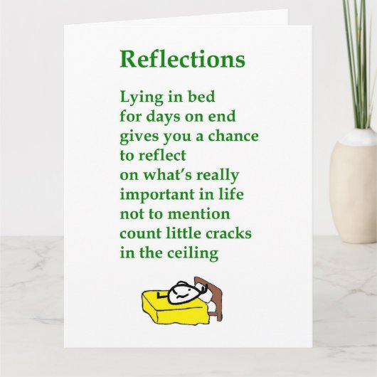 Reflections - een grappig Get Well gedicht Kaart (Voorkant)