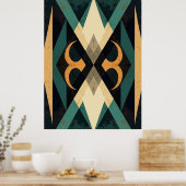 Reflective Diamond Crescent Abstract Modern Art Poster (Keuken)