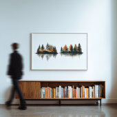 Reflet de forêt zen Art mural minimaliste