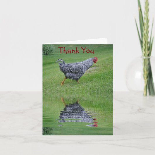 Reflet de la Carte de remerciements de poulet (Devant)