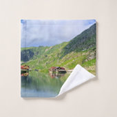 Reflet du lac Bâlea – Impression alpine des Carpat (Gant de toilette)