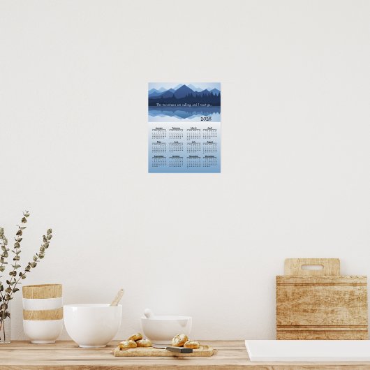 Reflets de Blue Mountain Calendrier 2025 Affiche (Cuisine)