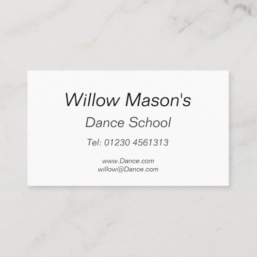 Réflexe - Danse - Carte de visite (Dos)