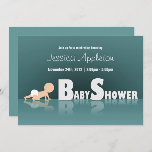 Réflexion Baby Reflection Bébé Douche Invitations (Devant / Derrière)