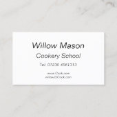 Réflexion - Cuisinier - Carte de visite (Dos)