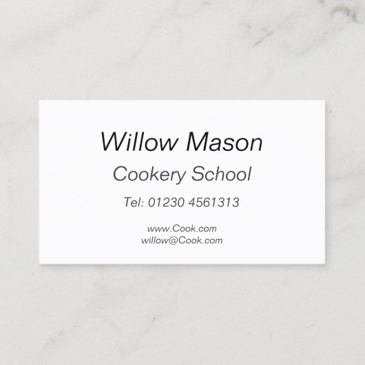 Réflexion - Cuisinier - Carte de visite (Dos)