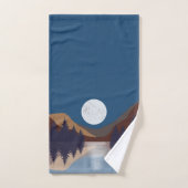 Réflexion de la lune de la forêt Abstraite rustiqu (Serviette à main)