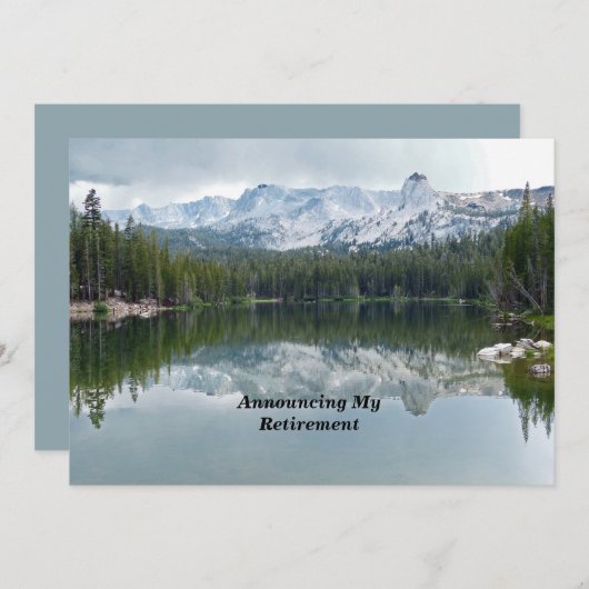 Réflexion du lac Mountain Faire-part de la retrait (Devant / Derrière)