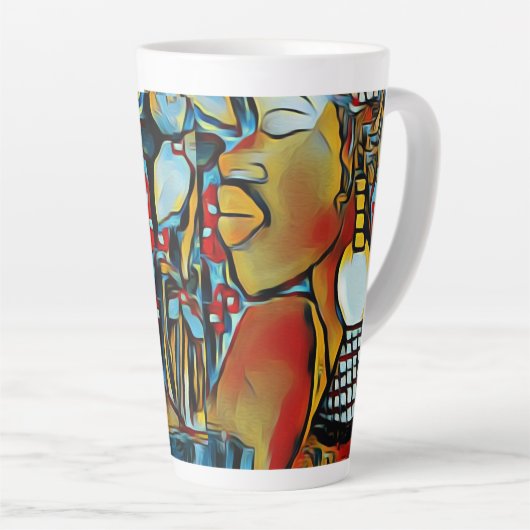 Réflexion latte Mug (Angle droit)