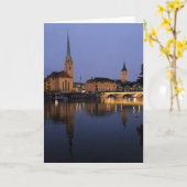 Réflexions carte de voeux sur Zurich, Suisse (Fleur jaune)