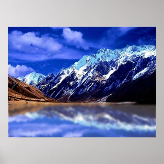 Réflexions de la montagne enneigée, affiche (Devant)