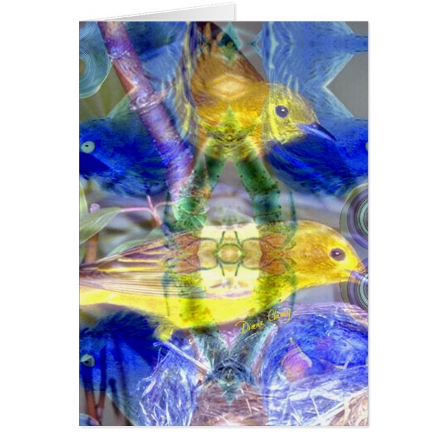 Réflexions de nature I - or et oiseaux bleus (Devant)