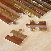 Réflexions du coucher du soleil Birch Woods Puzzle (Côté)