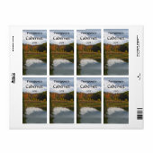 Réflexions sur le lac d'automne Étiquette de vin (Feuille entière)