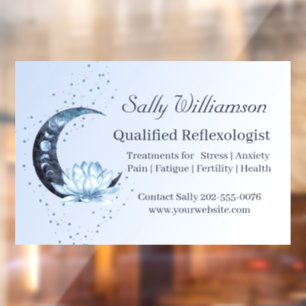 Reflexologie Blauwe Lotusbloem Maan Promotie Raamsticker