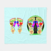 reflexologische voetkaart fleece deken (Voorkant (Horizontaal))
