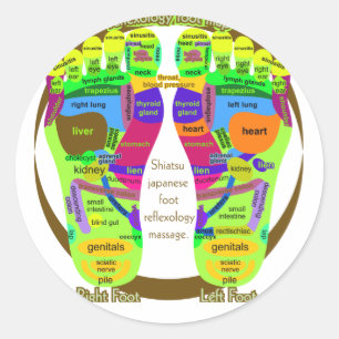 reflexologische voetkaart ronde sticker