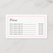 Reflexologist Price Visitekaartjes (Achterkant)