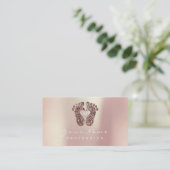 Reflexology Massage Therapist Glitter Roos Copper Visitekaartje (Staand voorkant)