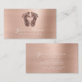 Reflexology Massage Therapist Glitter Roos Gold Visitekaartje (Voorkant / Achterkant)