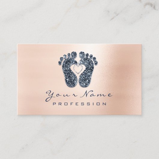 Reflexology Roos Glitter Blue Navy Appointy Afsprakenkaartje (Voorkant)