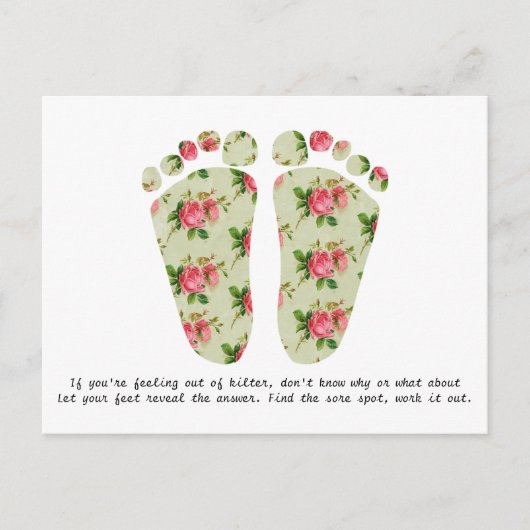 Reflexology visitekaartje briefkaart (Voorkant)