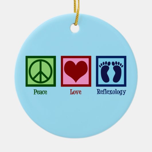 Reflexoloog Peace Love Reflexology Foot Massage Keramisch Ornament (Voorkant)