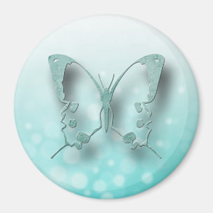Réfrigérateur à papillons Turquoise ou aimant