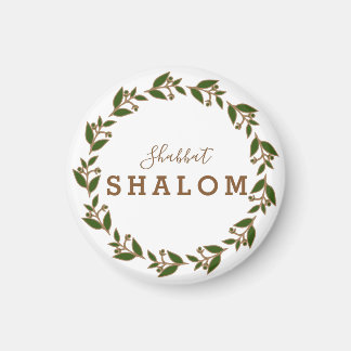 Réfrigérateur Aimant Shabbat Shalom Vert Brown Wre
