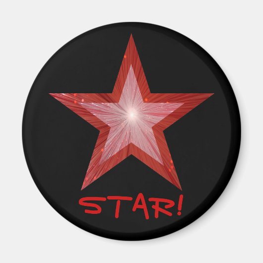 réfrigérateur Red Star 'STAR' aimant rond noir (Devant)