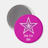 Réfrigérateur rose Star 'Your Text' aimant rose (Recto/Verso)