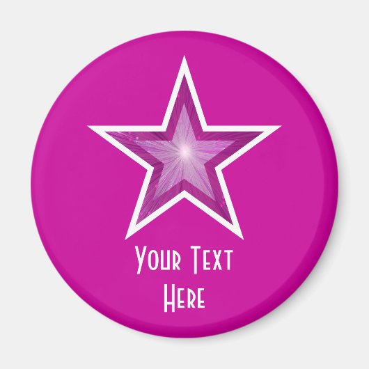 Réfrigérateur rose Star 'Your Text' aimant rose (Devant)