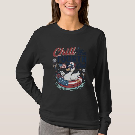 Refroidir le quatrième T-shirt vectoriel de canard (Devant)
