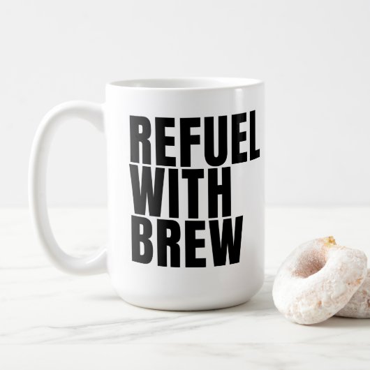 Refuel zwarte koffie mok 15oz (Met donut)