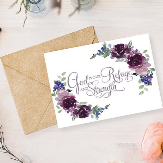 Refuge et force floral violet 