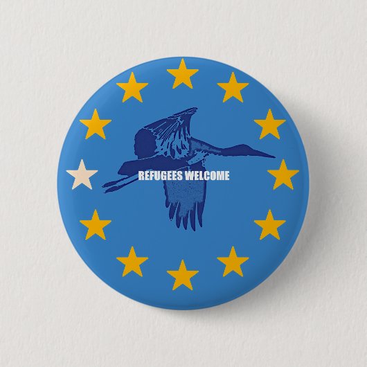 refugees welcome ronde button 5,7 cm (Voorkant)