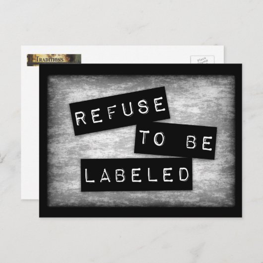 Refuser d'être étiqueté carte postale (Devant / Derrière)